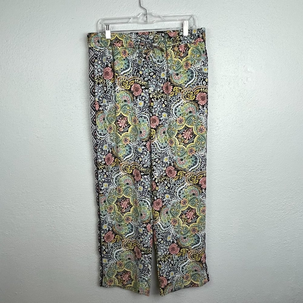 Ann Taylor LOFT Women's Floral Drawstring Elastic Waist Drapey Pants